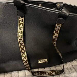 Versace Gold and Black Tote with Greek Key Design, GWP